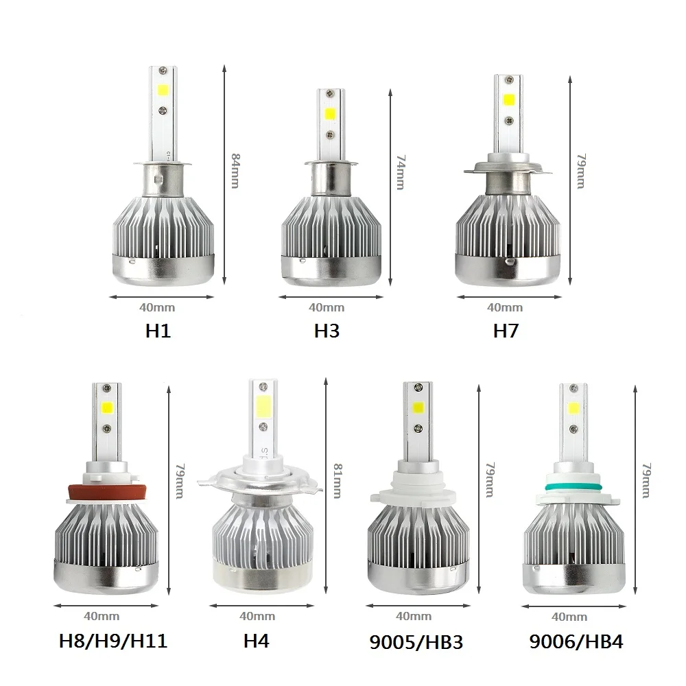 1 шт.: ANBLUB H1 H3 H7 H8 H9 H11 9005 9006 H4 светодиодный фары лампы 30 Вт 3000LM 6000 K COB авто фары для автомобиля Kit, работающего на постоянном токе 12 В