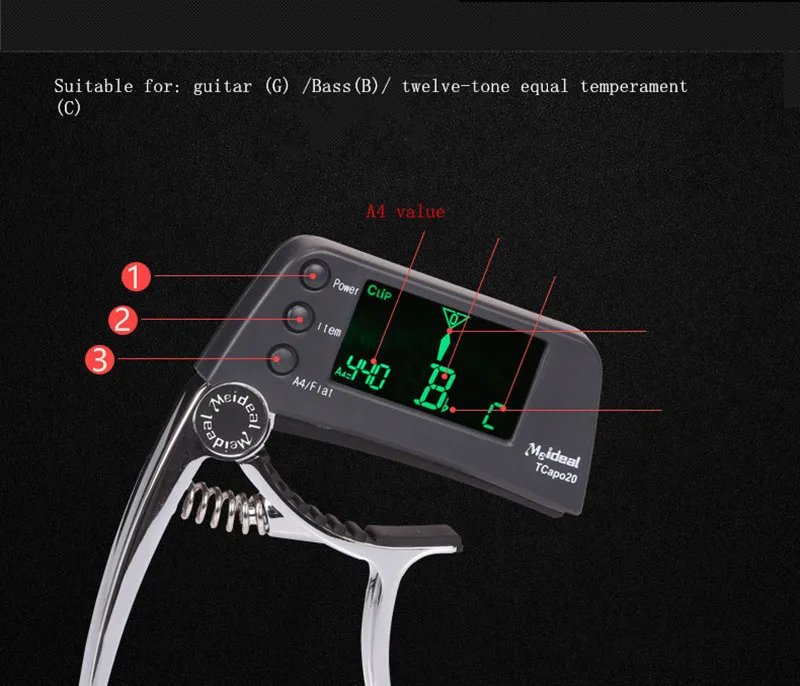 TCapo20 каподастр для акустической гитары быстрая смена ключа устройство для настройки гитары для Запчасти для электрической гитары бас-укулеле хроматический сплав bdj005