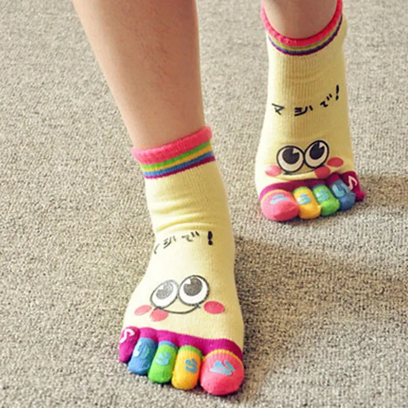 

1 Pair Children Creative Socks Cartoon Ankle Toe Socks Cute Cotton Comfy Soft Socks for Boys Girls