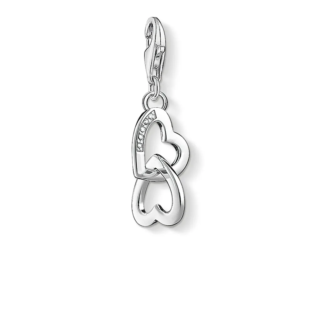 Double Hearts Hollow Charms Fit Bracelet &amp Necklaces 925 Sterling Silver Fashion Jewelry Making DIY Handmade Craft Women Gifts |