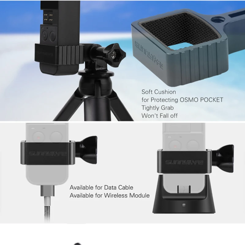 osmo Pocket Handheld selfie stick rod + tripod stabilize holder with Metal Clip For DJI osmo Pocket camera gimbal  1 (11)
