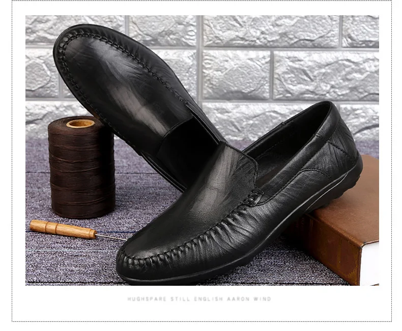 Мужская модная обувь на плоской подошве DEKABR, темно-коричневые дизайнерские мягкие повседневные мокасины из натуральной кожи, большие размеры 37-47, весна-осень