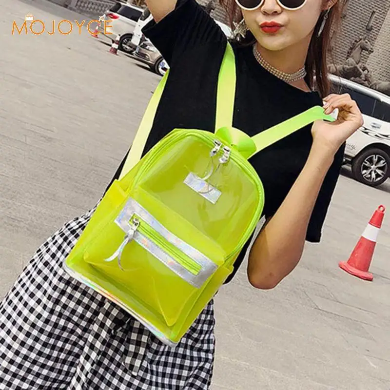 Mujeres PVC transparente Jelly Mini mochilas niñas Mini Clear Mochila verano nueva moda estudiante Casual Mochila femenina