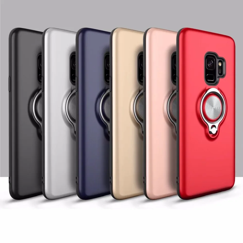 Чехол для samsung Galaxy S9 PLUS, автомобильный держатель, подставка, магнит, всасывающий палец, кольцо, крышка для S7 EDGE, A8, S8, S10 PLUS, S10E, NOTE 9, 8