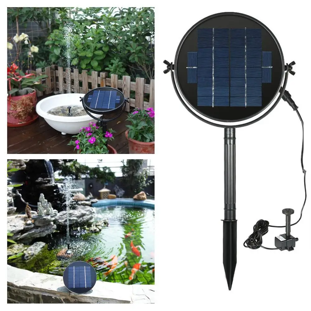 

Waterproof Solar Standing Water Fountain 9V 2W 3W for Aquarium Fountains Pond Pool Spout Patio Garden