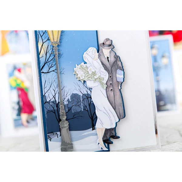 

Young couple and street light Metal Cutting Dies Stencils for DIY Scrapbooking Decorative Embossing card making