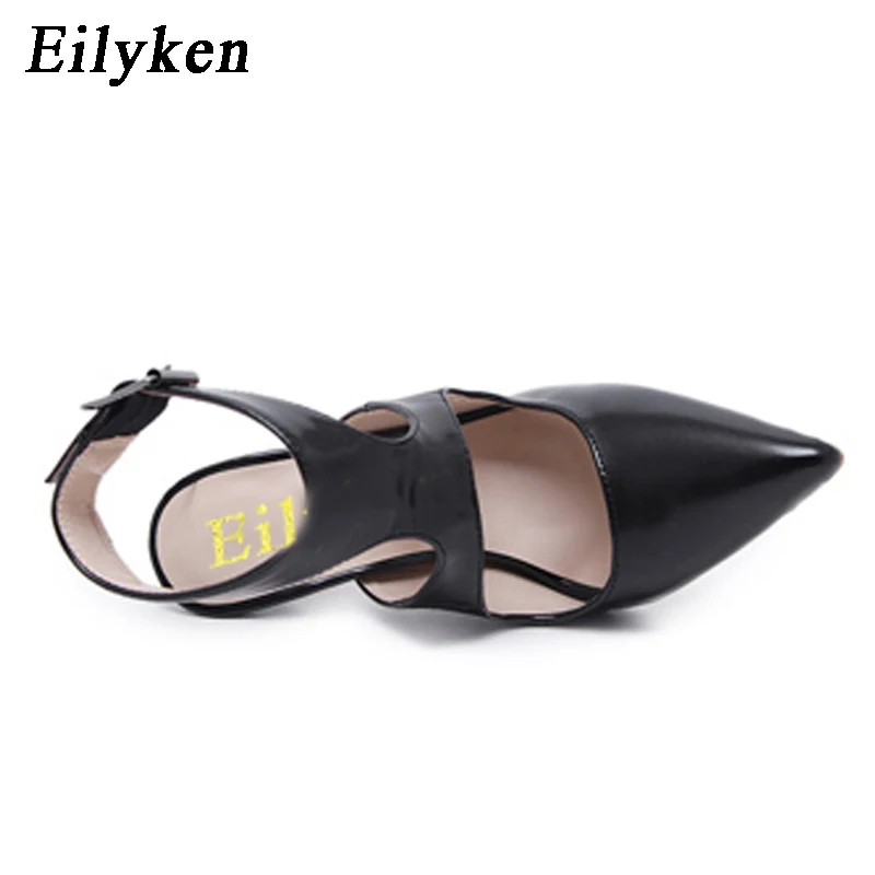 Eilyken/Новые босоножки-лодочки на высоком каблуке 12,5 см; модные босоножки на ремешке с пряжкой и закрытой пяткой; женские туфли-лодочки на тонком каблуке; sapato feminino