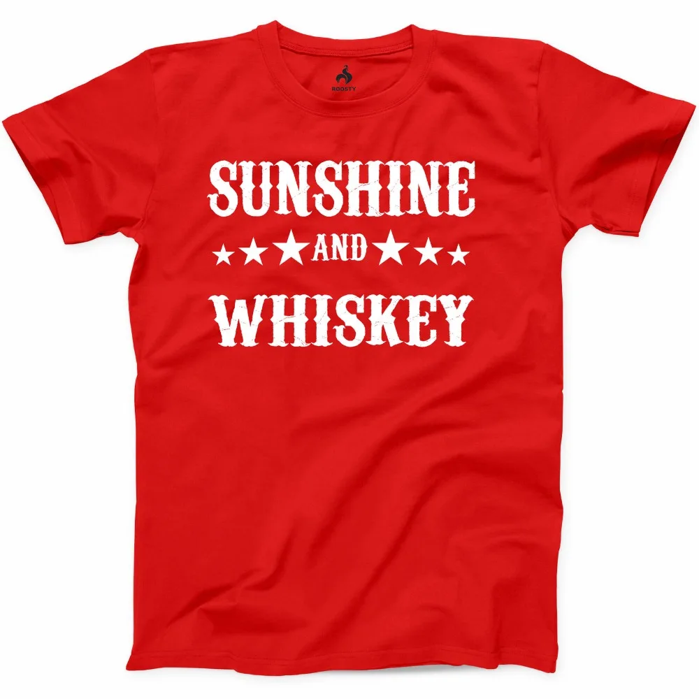 100% Cotton Short Sleeve O-Neck Sunshine And Whiskey T-Shirt Country Music Fan Gift Music Drinking Southern Tee Shirt 100% Cotton Short Sleeve O-Neck Sunshine And Whiskey T-Shirt Country Music Fan Gift Music Drinking Southern Tee Shirt