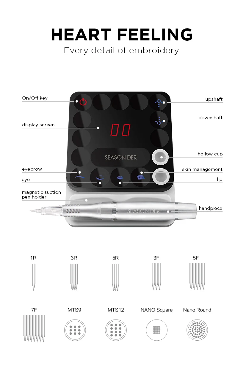 Сезон Der Q7 Профессиональная вышивка бровей татуировки ручка машина для МТС полуперманентный макияж микроблейдинг макияж сенсорный экран