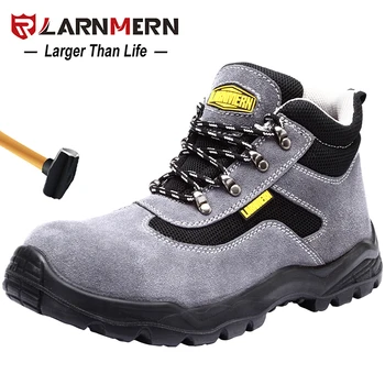 

LARNMERN Men's Work Safety Shoes Steel Toe Breathable Anti-smashing Insulation Sandproof Non-slip Construction Protective Boots