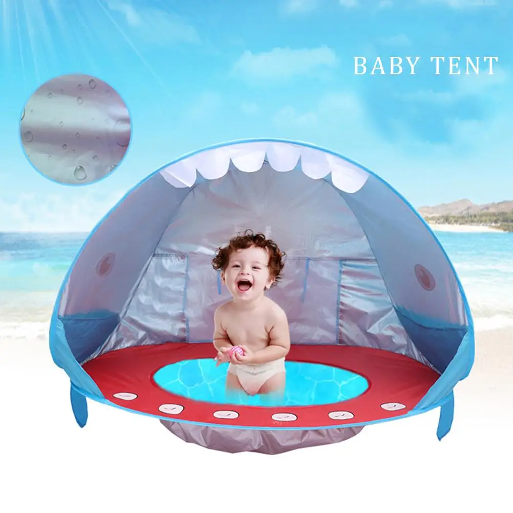 

Beach Shark Shape Baby Beach Tent UV Protection Kids Toy Small House Waterproof Pop Up Awning Tent Portable Ball Pool Kid Tents