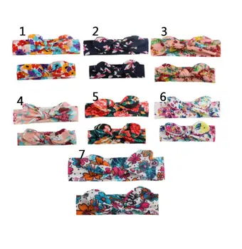 

7color 2PCS/Set Mom Mother & Daughter Kids Baby Girl Bow Headband Hair Band Accessories Parent-Child family Headwear