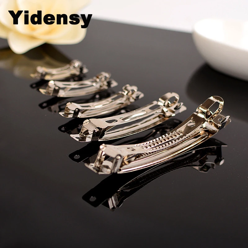 Yidensy 10pcs Silver Tone French Barrettes Clip For Hair Bows Metal