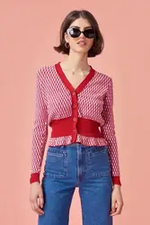 Мода 2018 высокое качество осень для женщин кардиган повседневное одежда с длинным рукавом вязанные свитера Топы V средства ухода за кожей