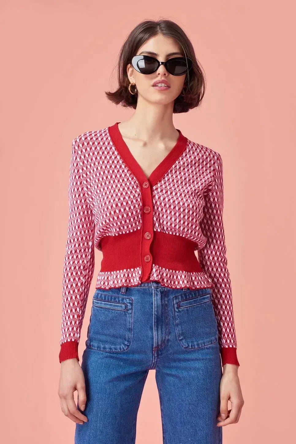 Fashion 2018 High Quality Autumn Women Cardigan Casual Long Sleeves Knitted Sweaters Tops V Neck Sweater Coat |