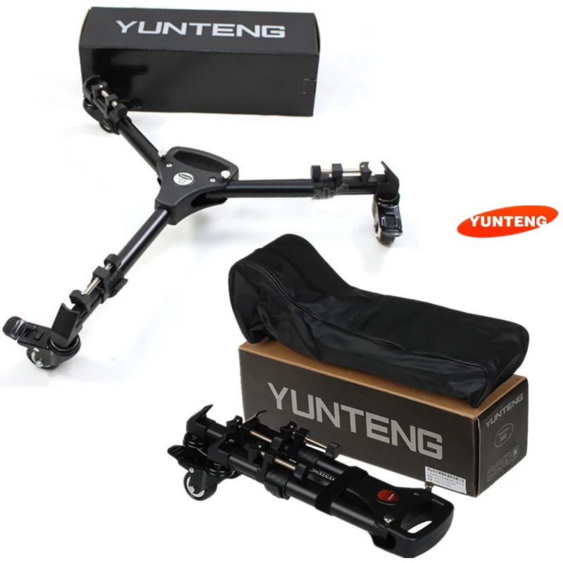 YUNTENG YT-900 Pro tripod 3 Wheels tripod dolly Pulley Universal Folding Camera Tripod YT 900 With Carrying Bag Professional tri