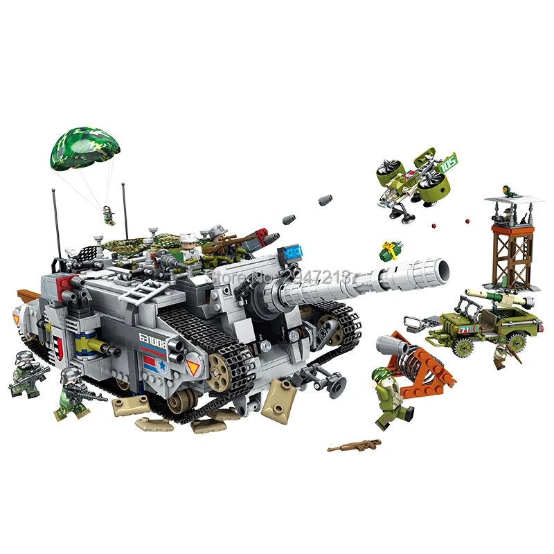 

hot LegoINGlys military ww2 base Heavy tank vehicles war 2in1 Building Blocks Walking Robot mini army figures bricks toys gift