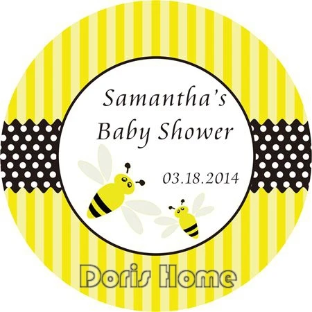 Настроить клейкая наклейка "пчелы"/Этикетка для дня рождения/Baby Shower 3 см, B16