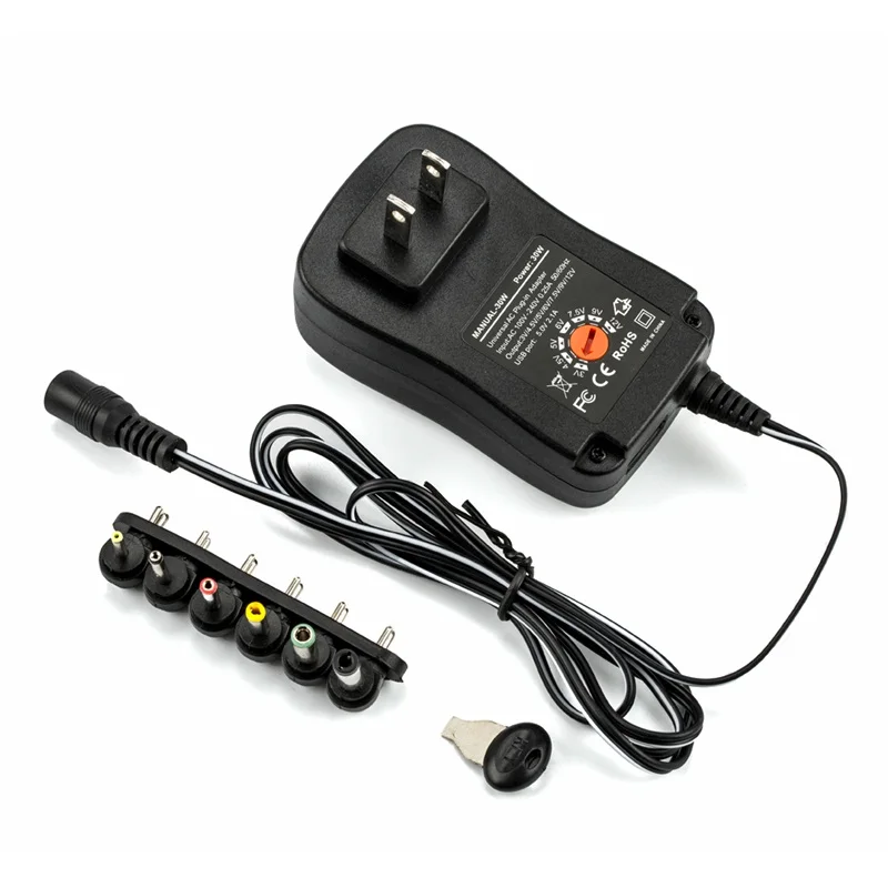 

AC DC 30W Adapter Adjustable Power Supply Adaptor Universal Charger For Led Strip Camera Mobile Phone 3V 4.5V 5V 6V 7.5V 9V 12V