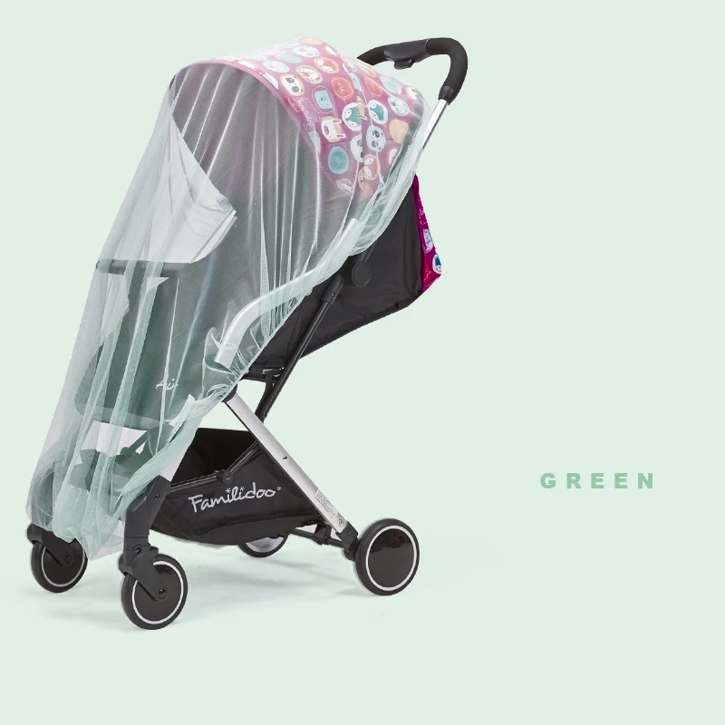 Высококачественная детская противомоскитная сетка для коляски, сетка от насекомых, багги для кроватки, сетка для детской коляски, полное покрытие, сетка - Color: Green