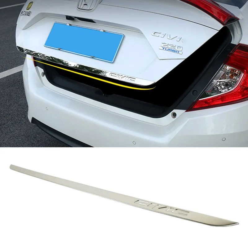 

ACCESSORIES FOR HONDA CIVIC 2016 2017 (sedan) REAR DOOR TRUNK BOOT LID TAIL GATE TRIM COVER STICKER CAR-STYLING