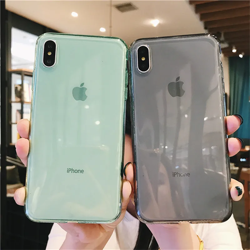 

Fashion colorful Transparent Soft TPU Silicone Cover Case For iPhone X XS XR XS Max 8 7 6 6S Plus Ultra Thin Slim Back Cover