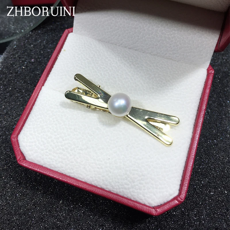 

2019 New Retro Hair Accessories Hairpins for Woman and Girls Natural Freshwater Pearl Hair Clip Metal Barrette Wholesale Gift