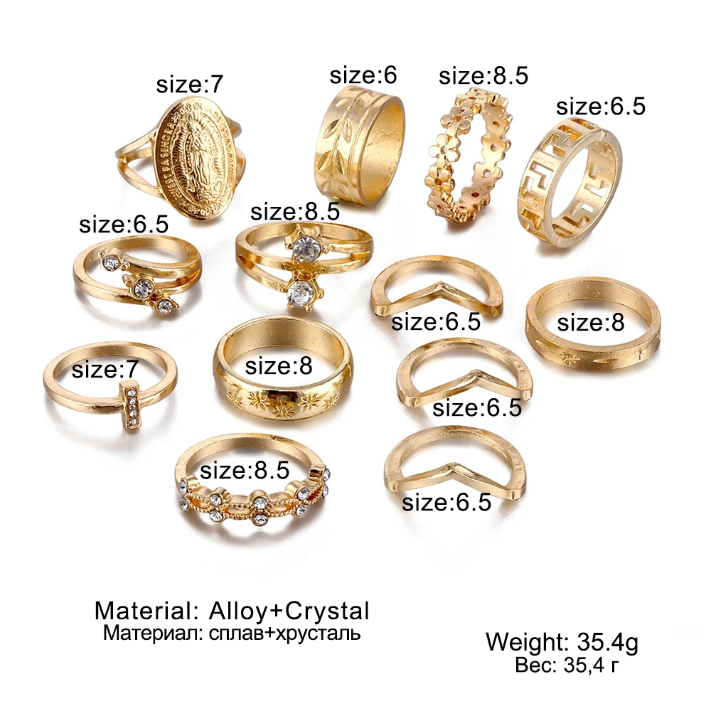 Boho sada prstenů Bohemian Jewelry 2019