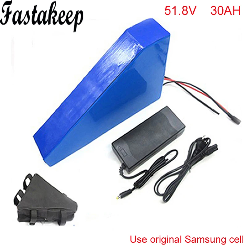 Cheap Triangle style 51.8V 1000W electric bike battery 52v 30ah electric bicycle battery 51.8v   lithium ion battery  For Samsung cell 0