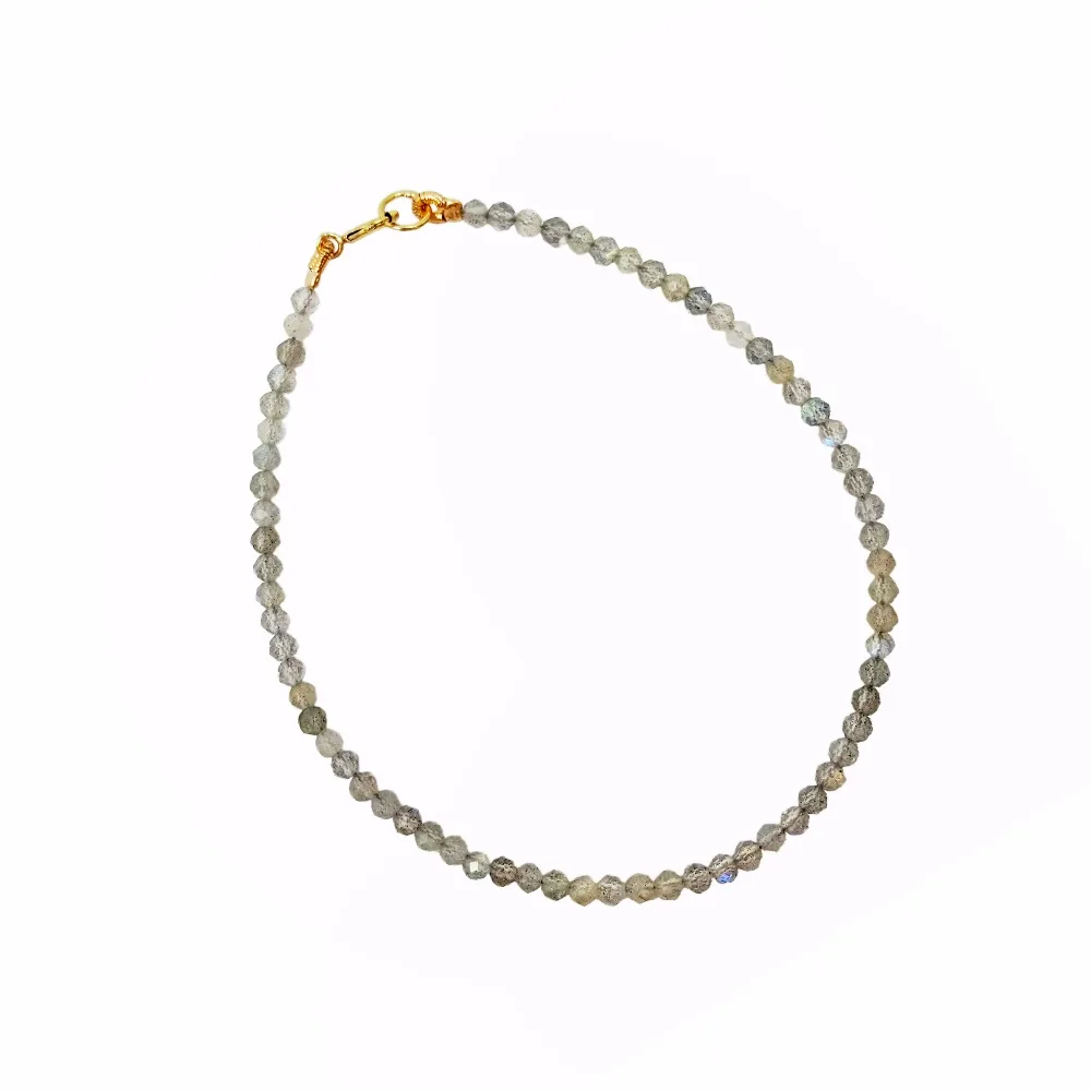 Ceny Natrual Shining labradoryt 2 3mm koraliki fasetowane 925 srebro modna bransoletka 7 8