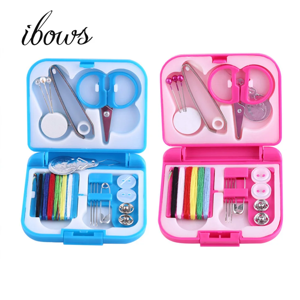 Mini Cute Sewing Kits Needle Threads Buttons Scissor Thimble Sewing Box