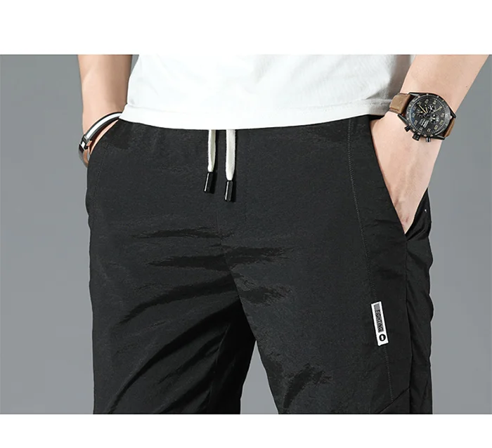 Удобные летние штаны для мужчин дышащие классические модные Slim Fit Тонкий повседневное мужской мотобрюки высокое качество