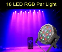 Remote Control 18W 18 LED Stage Light High Power RGB Par Light DMX512 Master Slave LED Flat DJ Equipment Controller Discos KTV