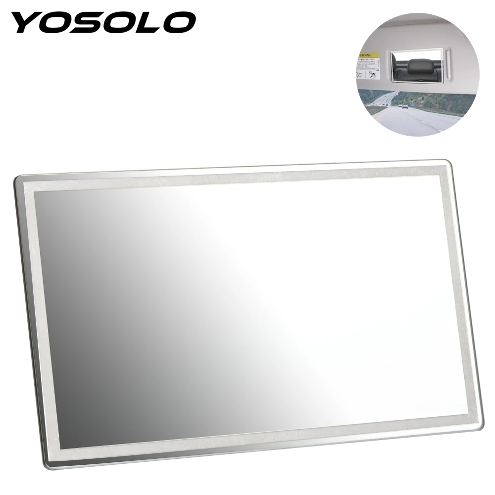 

YOSOLO Universal Car Interior Mirror Stainless Steel Car-styling Auto Sun-Shading Visor HD Mirrors Portable Car Makeup Mirror