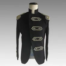 Европейский и американский мужской костюм певец из ночного клуба куртка панка костюм мужской повседневный костюм