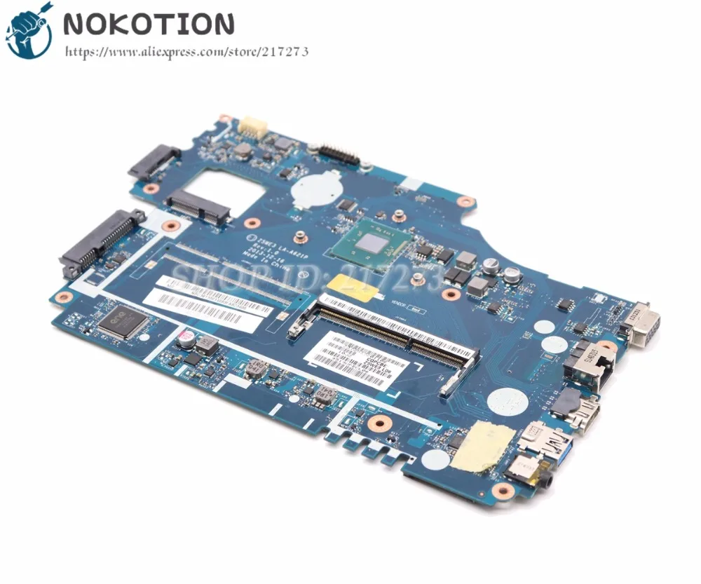 

NOKOTION For Acer aspire E1-510 E1-510-2500 Laptop Motherboard Z5WE3 LA-A621P NBC3A11001 DDR3L with Processor onboard