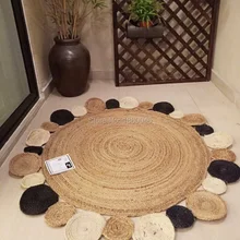 Американский креативный круглый стиль натуральный джутовый ковер круглый ковер ручной работы из ротанга травяные ковры и ковры для дома гостиной