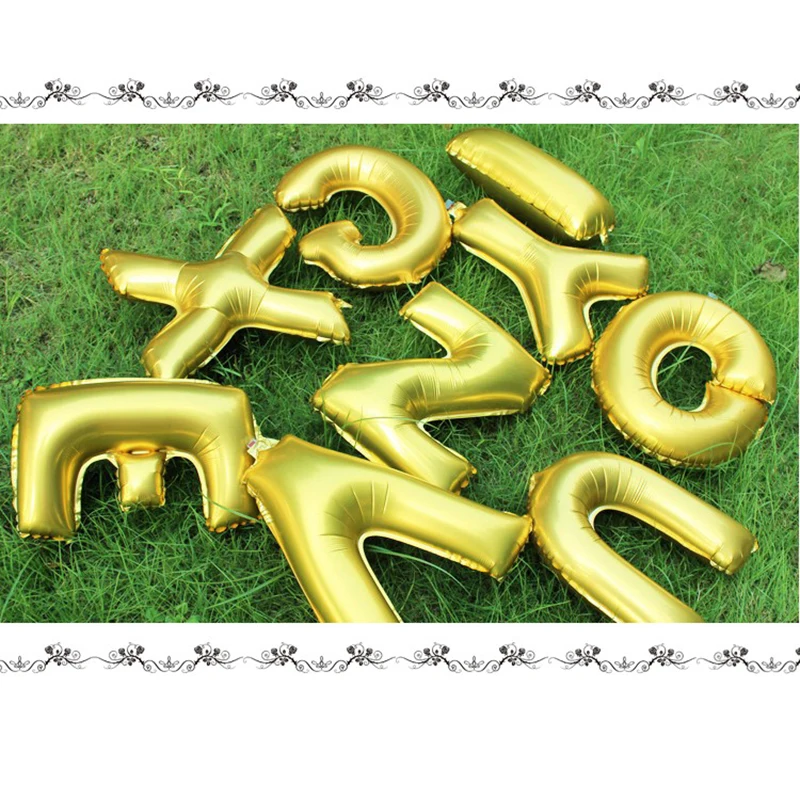 40 дюймов золотые Гигантские Воздушные шары с буквой свадебное украшение Надувное гелий с днем рождения шарик в форме букв события поставки для вечеринок
