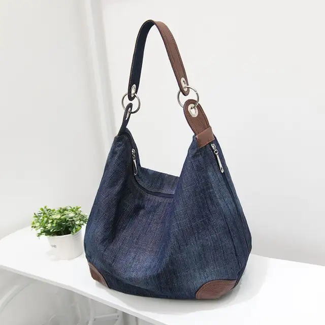 Us 16 95 48 Off Bolso Kiple Large Luxury Las Denim Handbag Shoulder Bag Blue Jeans Jean Tote Crossbody In
