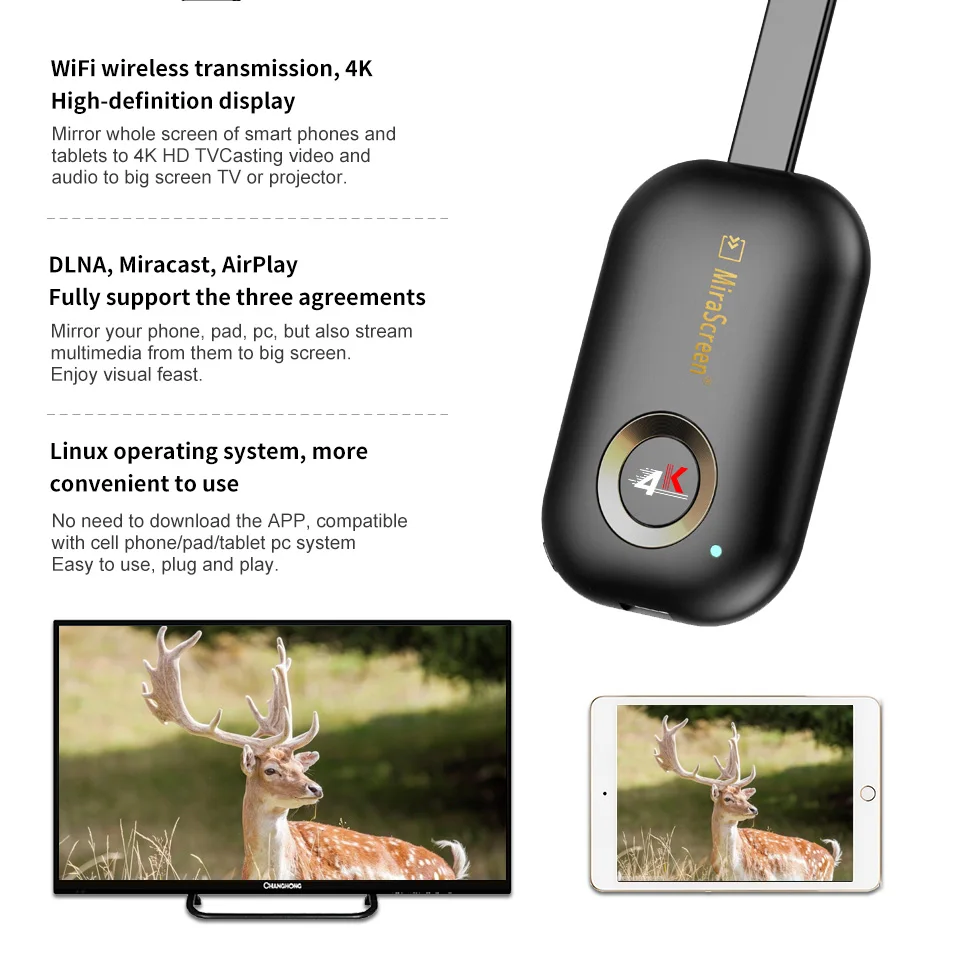 KuWFi Mirascreen 2,4G/5,8G 4K беспроводной HD HDMI Wifi дисплей ключ зеркальное зеркало Miracast Airplay DLNA приемник для Android iOS