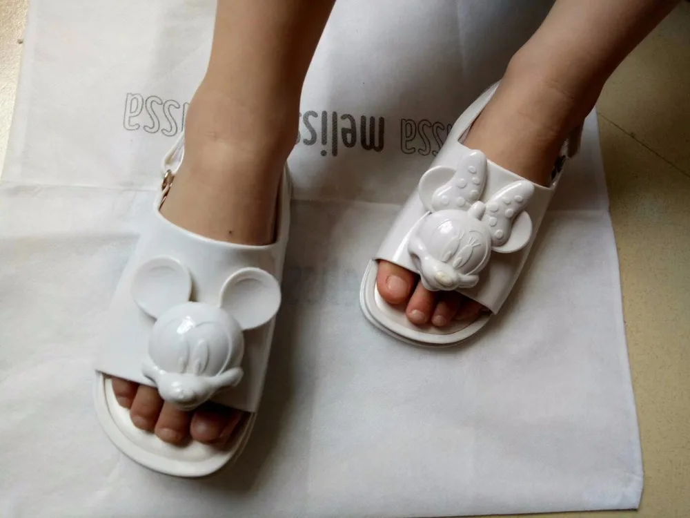 Прозрачные сандалии для девочек Melissa 3D с рисунком Микки Мауса дышащие детские