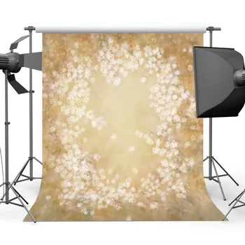 

Mehofoto White Flower Photography Background Khaki Backdrop for Newborn Children Photo Studio ZH-258