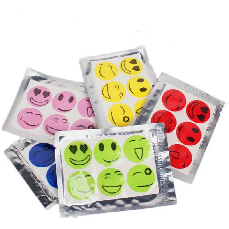 

60pcs/ Set Citronella Oil Mosquito Killer Cartoon Repeller Sticker Smile Insect Mosquito Repellent Stickers Patches