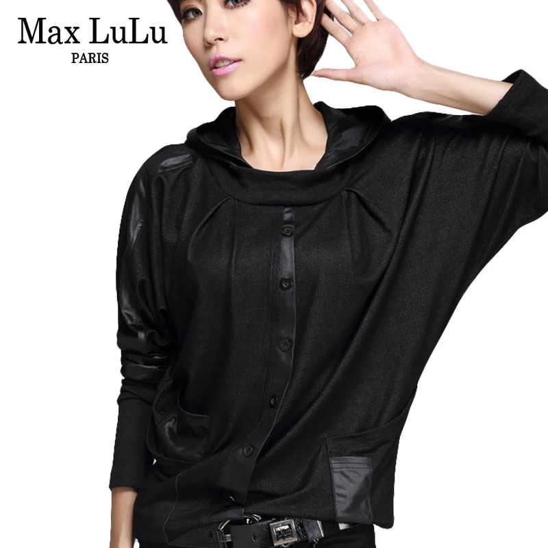 

Max LuLu Luxury European Fashion Girls Casual Cropped Tops Tee Shirts Womens Hooded T-shirt Camisetas Mujer Woman Loose Tshirt