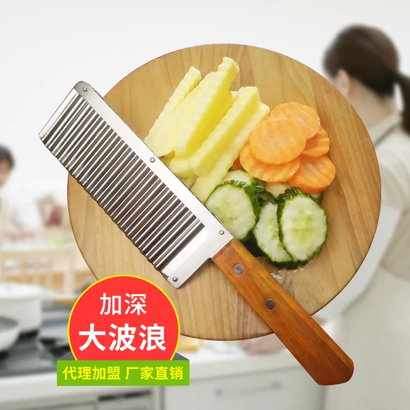 Stainless Steel Blade Potato Carrot Wavy Crinkle Cutter Slicer Home Kitchen Tools Handle Cooking Vegetable | Дом и сад