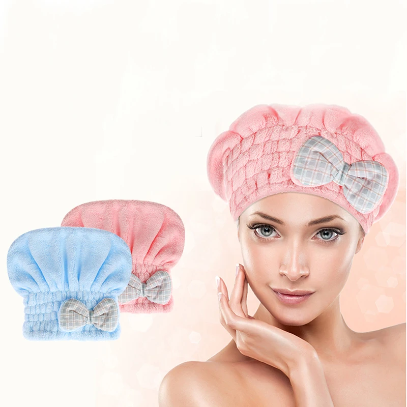 Fashion Elastic shower cap fast drying bath cap absorbent dry hair cap