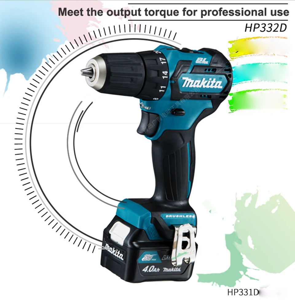 Япония Makita HP332/331 DWAE зарядка Ударная дрель безщеточная литиевая батарея технология Электрическая дрель электрическая отвертка 32N. m