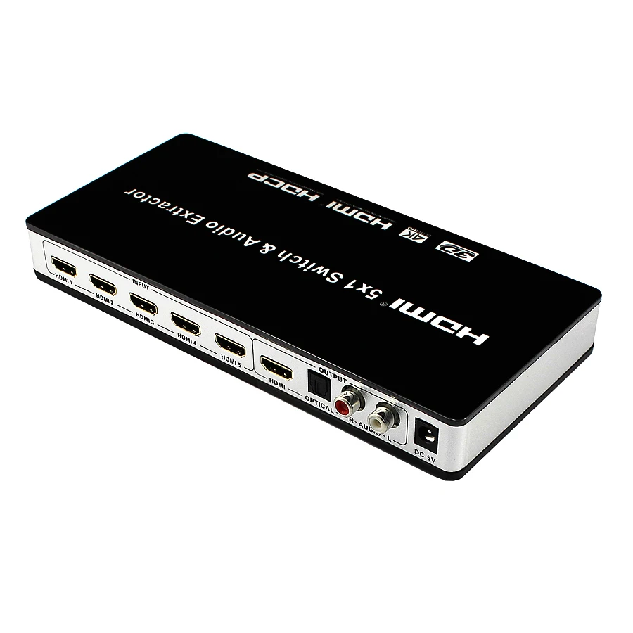 Quality HDMI Switch Switcher 5x1 HDMI Audio Extractor