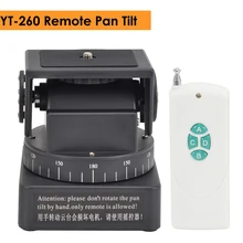 Zifon YT-260 rf controle remoto rc motorizado pan tilt para câmeras fotográficas telefones celulares go pro sport camera sony com 1/4 polegada placa