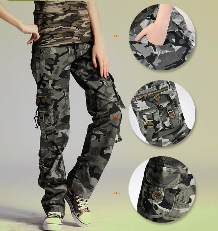 US $32.04 15% OFF|Frauen camouflage hosen frau baumwolle Multi Tasche Casual lose weibliche baggy Cargo Hosen Militär Plus Größe Hosen in Hosen & US $32.04 15% OFF|Frauen camouflage hosen frau baumwolle Multi Tasche Casual lose weibliche baggy Cargo Hosen Militär Plus Größe Hosen in Hosen &
